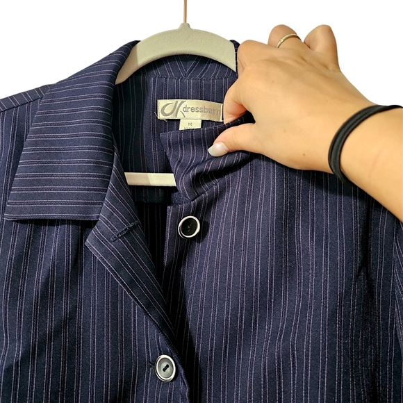 Dressbarn Pinstripe Suit Jacket - Size 14 - Picture 7 of 14